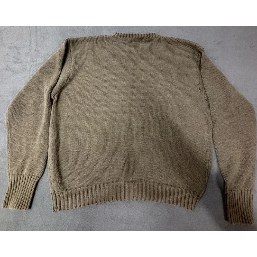 Polo Ralph Lauren Men's XXL Olive Green 100% Cotton Crewneck Knit Sweater